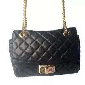 Michael Kors Hannah Quilted Black Soft Leather Shoulder Bag Crossbody
